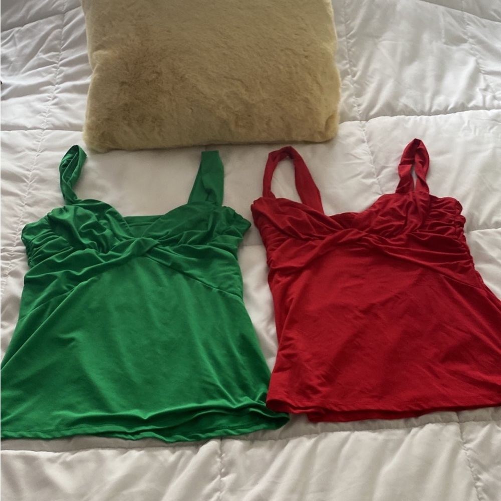 Fredricks of Hollywood tops size small red & green